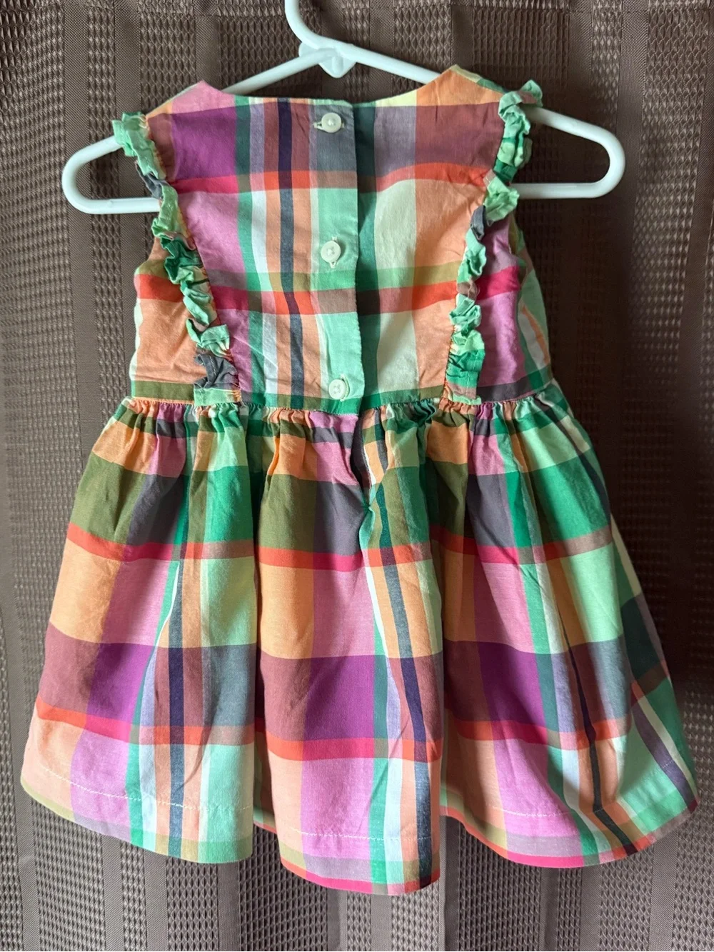 Gymboree Baby Pastel Plaid Ruffle-Sleeve Dress in Mint, Peach & Lavender